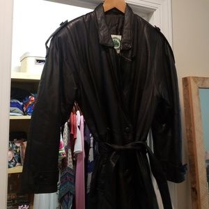 Burks bay leather trench coat